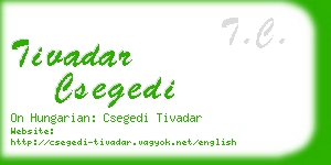 tivadar csegedi business card